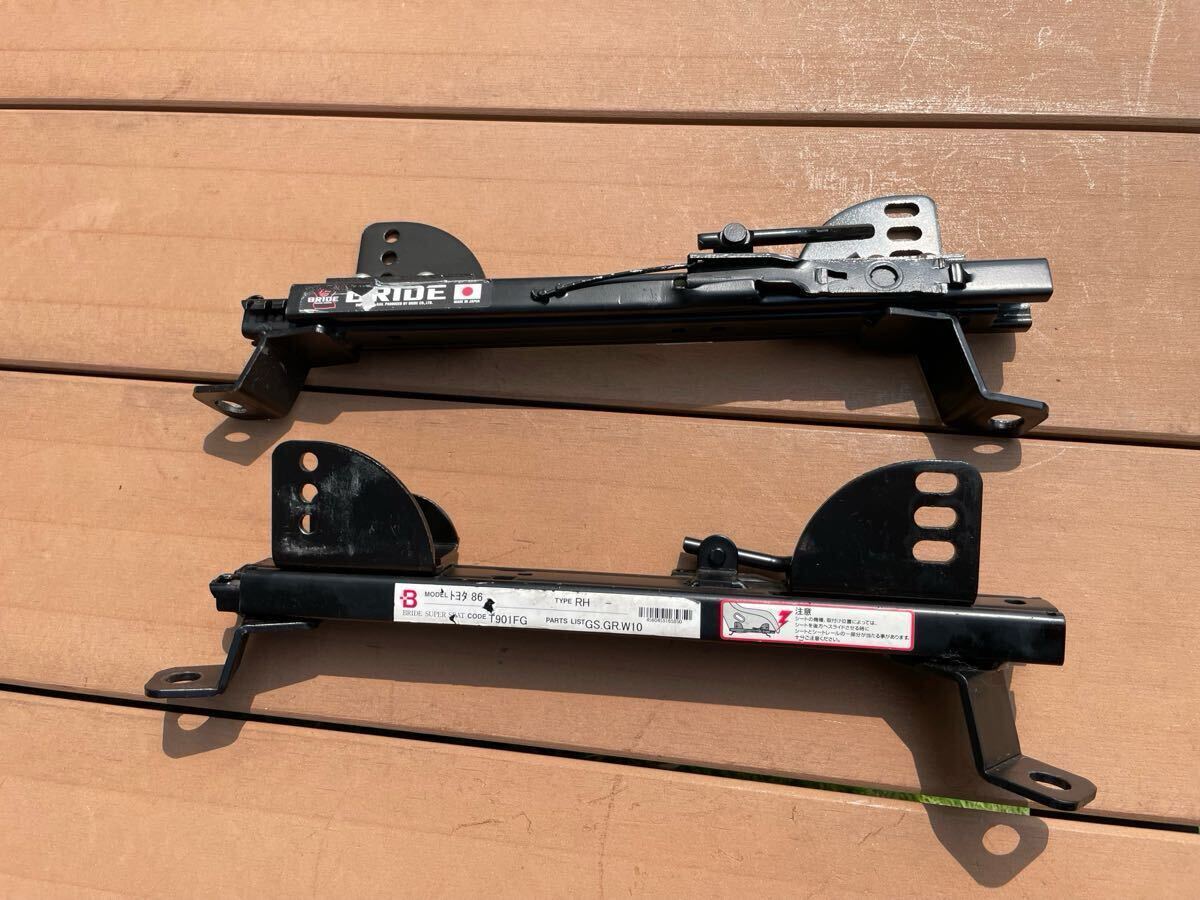 【BRIDE正規品】トヨタ 86 zn6 BRZ ZC6 ZN8 ブリッド シートレール フルバケ 運転席 右 車検 T901FG サイド GS GR W10拍卖