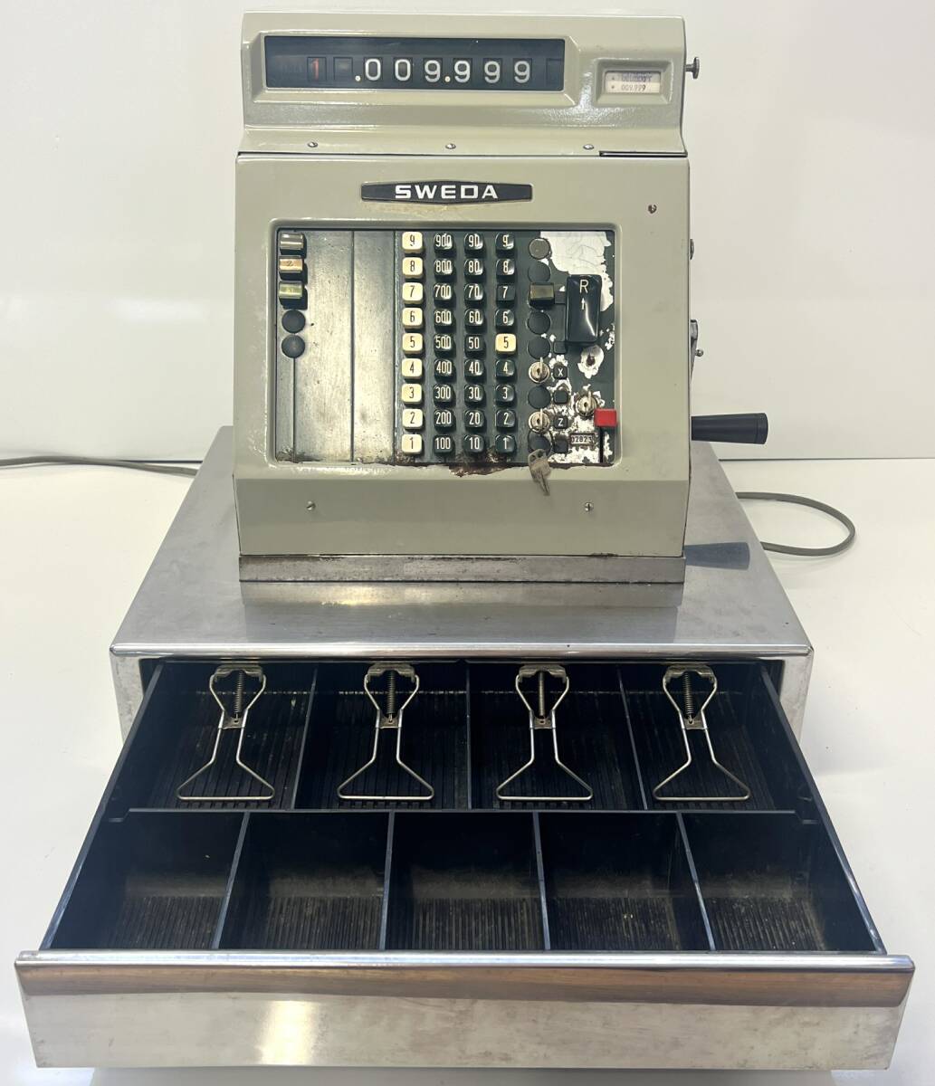 スウェーデン製 動作品 希少 綺麗 SWEDA 店舗什器映画撮影 電動レジスター スエダ Model 高級型 レトロ アンティーク 飾り 拍卖
