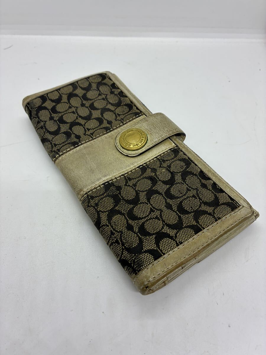 COACH コーチ レザー シグネチャー 長財布 ベージュ拍卖