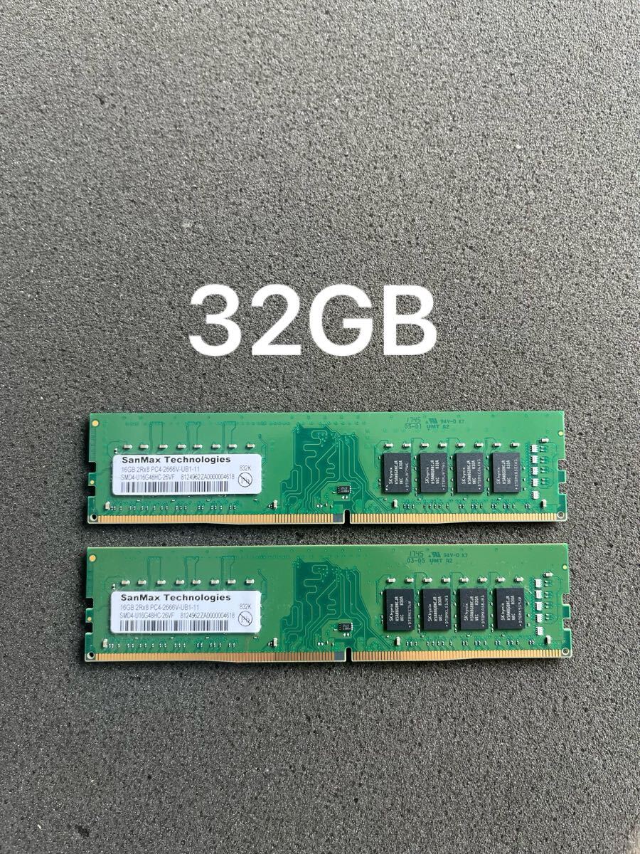 SanMax デスクトップ用 メモリ DDR4 PC4-2666V 32GB(16GB*2本)●T30拍卖