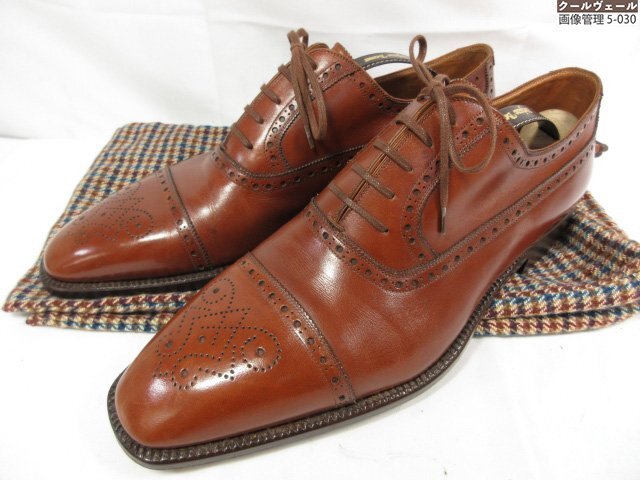 超美品 【ステファノベーメル Stefano Bemer】 レザー セミブローグ 内羽根 シューズ 紳士靴 (メンズ) size42.5 ブラウン系 ◇30MZA8077◇拍卖