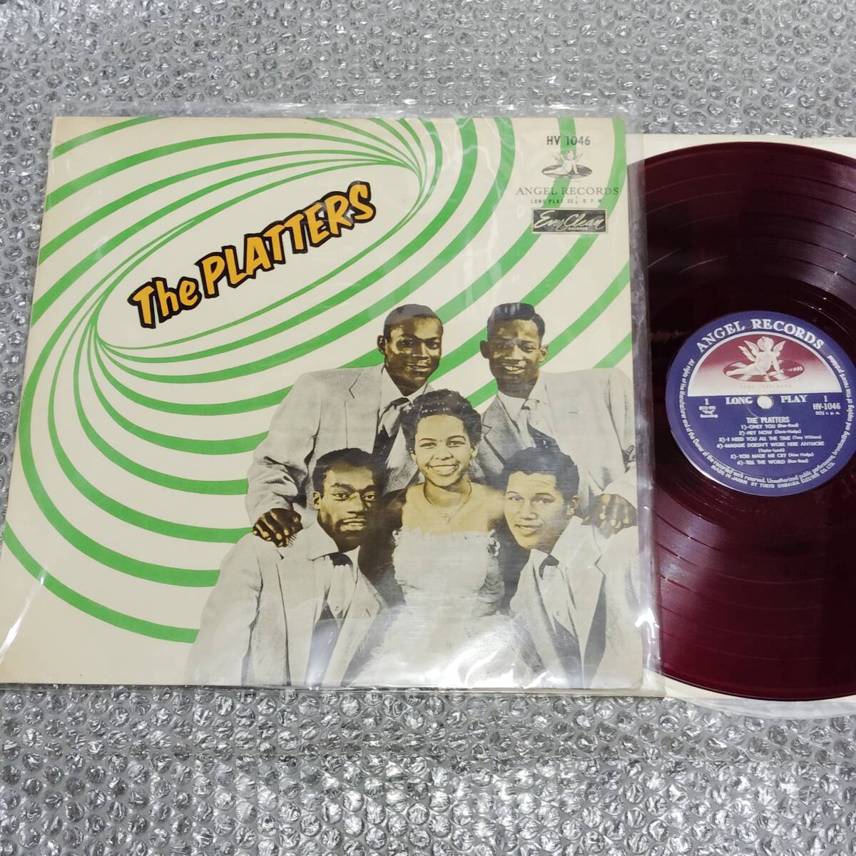 LP★ザ・プラターズ/THE PLATTERS/ザ・プラッターズ表記「歌うプラッターズ」赤盤~1950年代後半頃(?)リリースの希少な国内盤(HV 1046)拍卖
