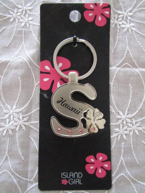 ハワイ土産 キーホルダー ISLAND GIRL イニシャルS拍卖