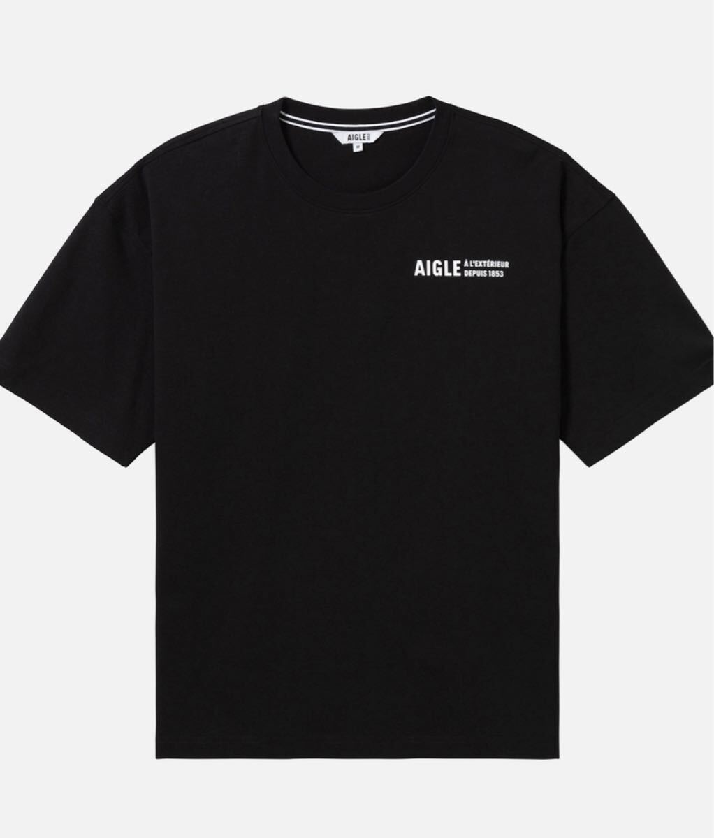 AIGLE オーバーサイズバックプリントロゴTシャツ ブラック Lサイズ 新品 「EC限定品」拍卖
