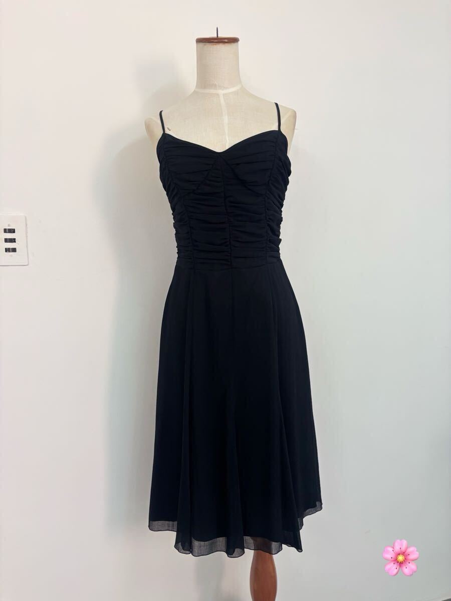 新品タグ付き 2.3万 スコットクラブ ブラックドレス フォーマル 結婚式 発表会 パーティー キャバドレ ワンピース 黒 胸元ギャザー 9号 拍卖