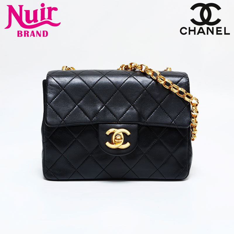 極美品 シャネル CHANEL ミニマトラッセ シングルフラップ ショルダーバッグ ブラック WS21799拍卖