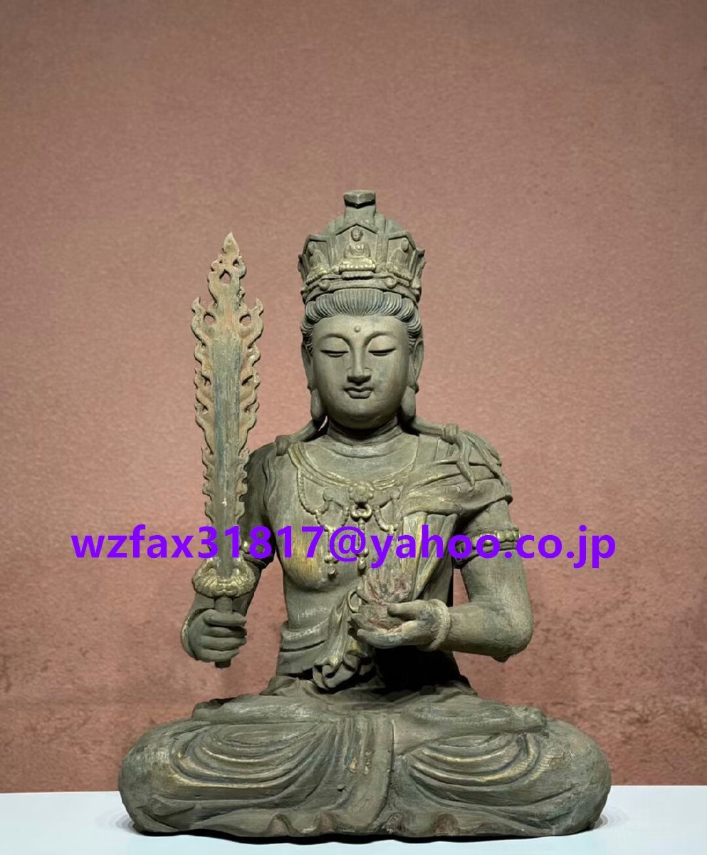 楠木木彫 虚空藏菩薩造像 楠木細工彫刻★仏教古美術★仏像★細密細工★廃寺旧蔵★廃寺買出品拍卖