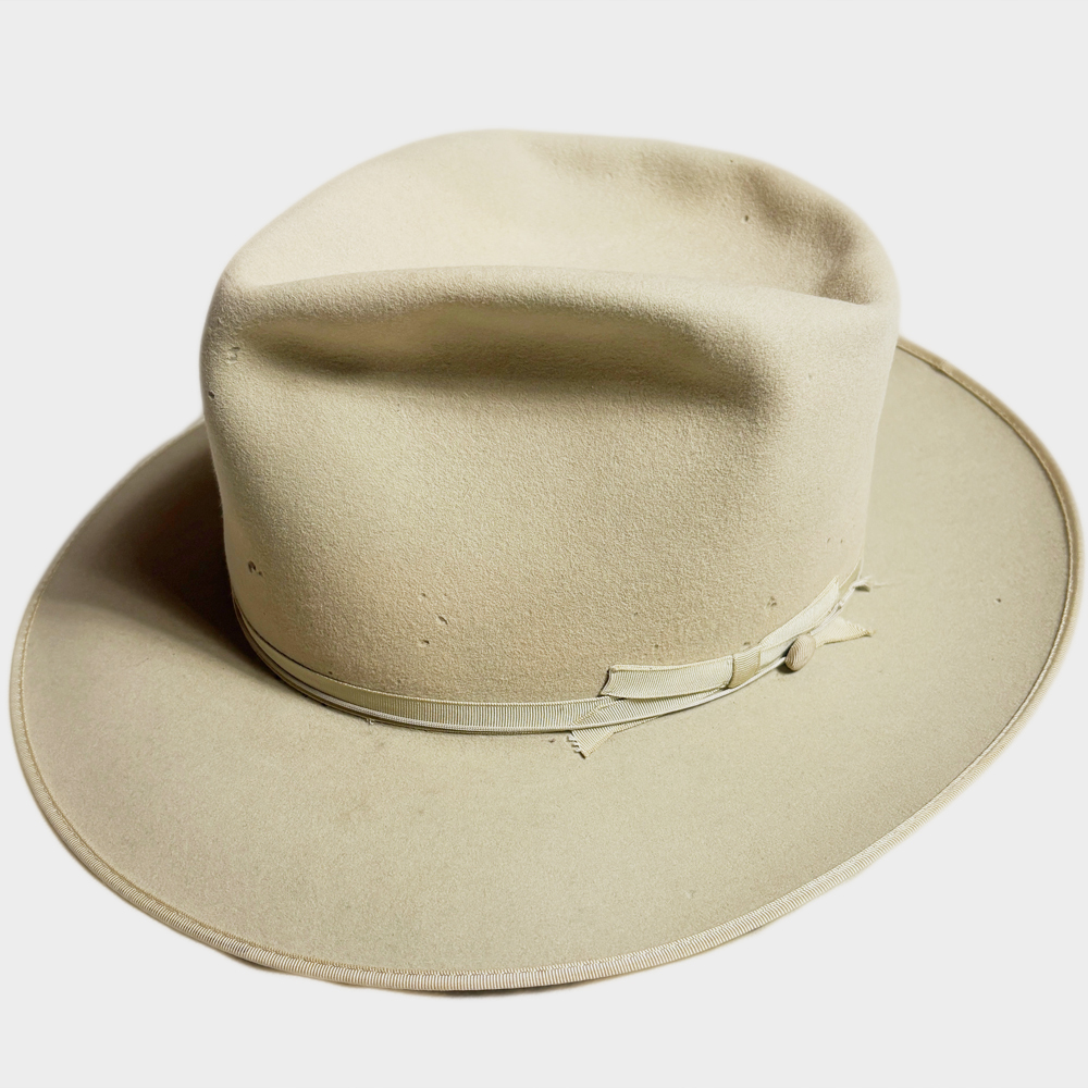 人気! 50's 60's STETSON 58.5CM 3X OPEN RAOD オープンロード ステットソン USA VINTAGE HAT ヴィンテージ ハット ウエスタン WESTERN 着拍卖