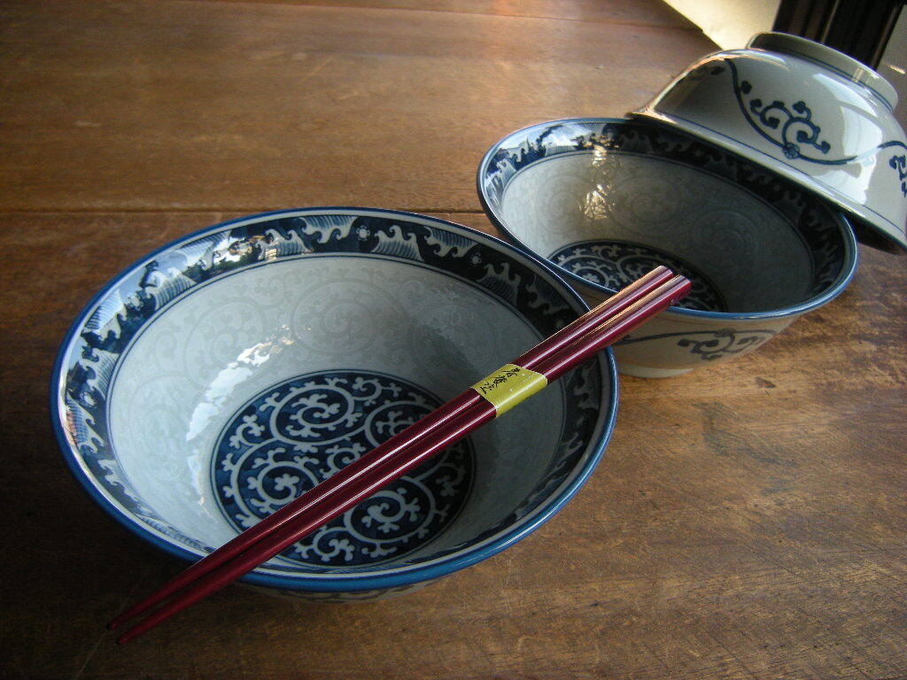 筑◎美濃焼【新品・未使用】波唐草 高台丼 めん鉢 ラーメン・うどん・そば 6.3寸(18.5㎝x7.8㎝)1枚から *人気商品*料亭うつわ*拍卖