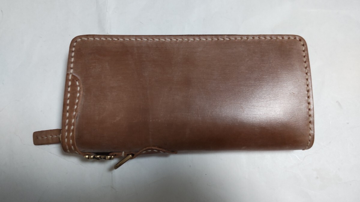 未使用品 男性用長財布・小銭入れあり 本革・ブライドルレザー キャメル 送料無料拍卖