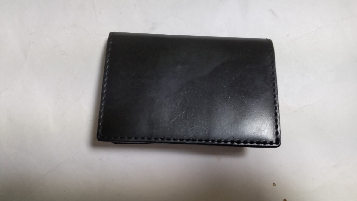 日本製 未使用に近い CHAOS カオス 男性用名刺入れ・か カードケース かどぱん コードバン(馬革) ブラック 送料無料拍卖