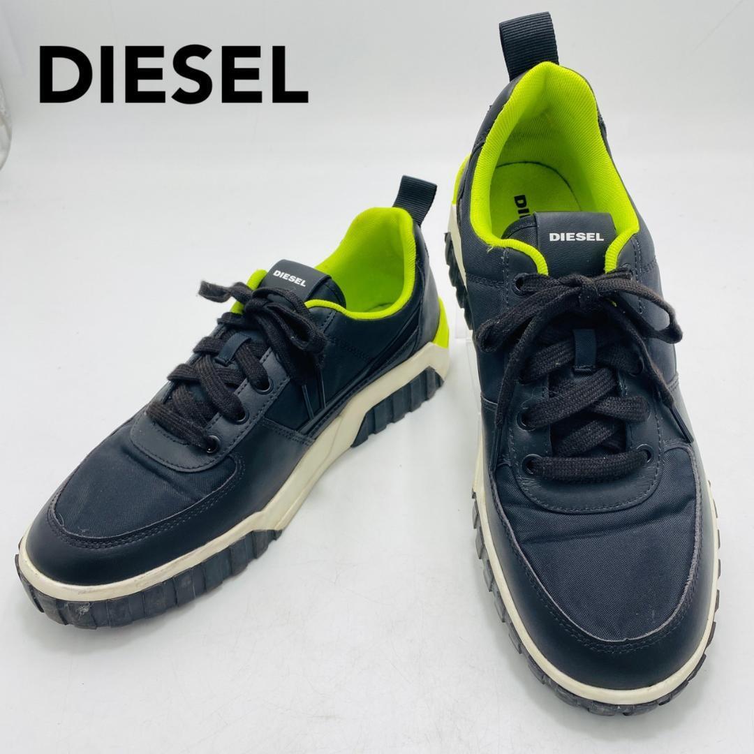 DIESEL スニーカー 厚底 バイカラー 28cm ブラック メンズ ディーゼル レースアップ hws02242拍卖