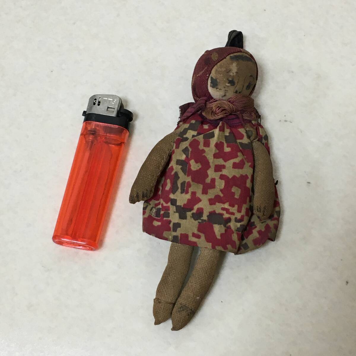 【E272】古い 布人形 14㎝ 手作り 拍卖