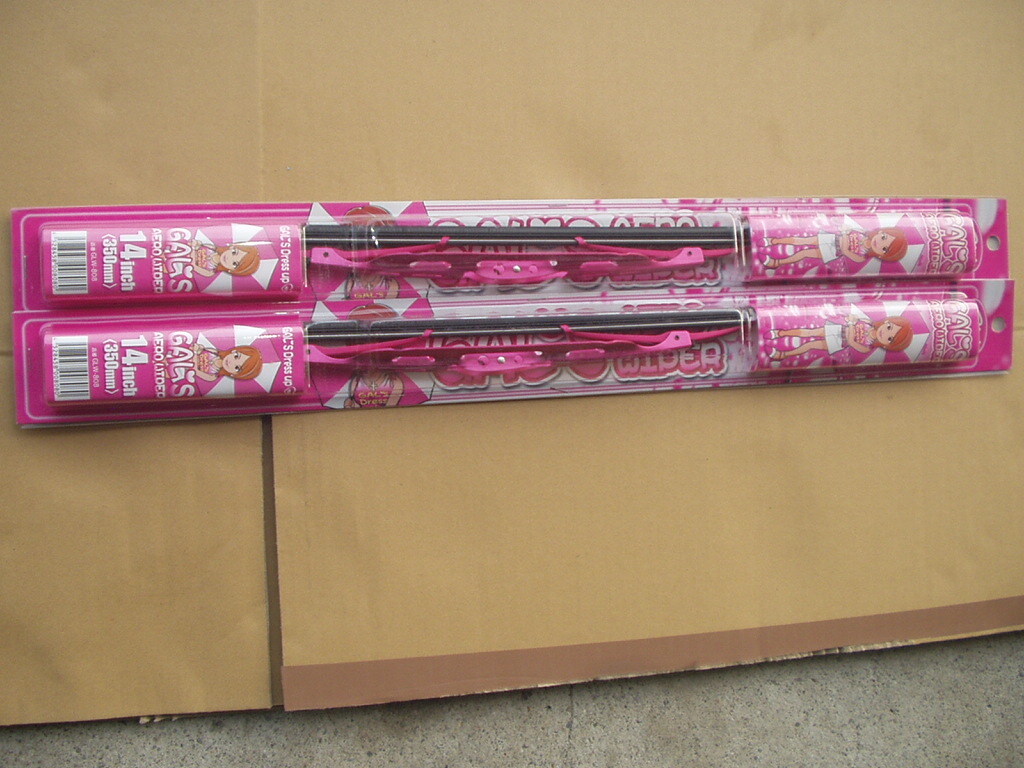 当時物オールアルミ エアロワイパー未使用 ピンク14インチ2本 CAL カスタムカー バニング ローライダー ストカン プロット拍卖