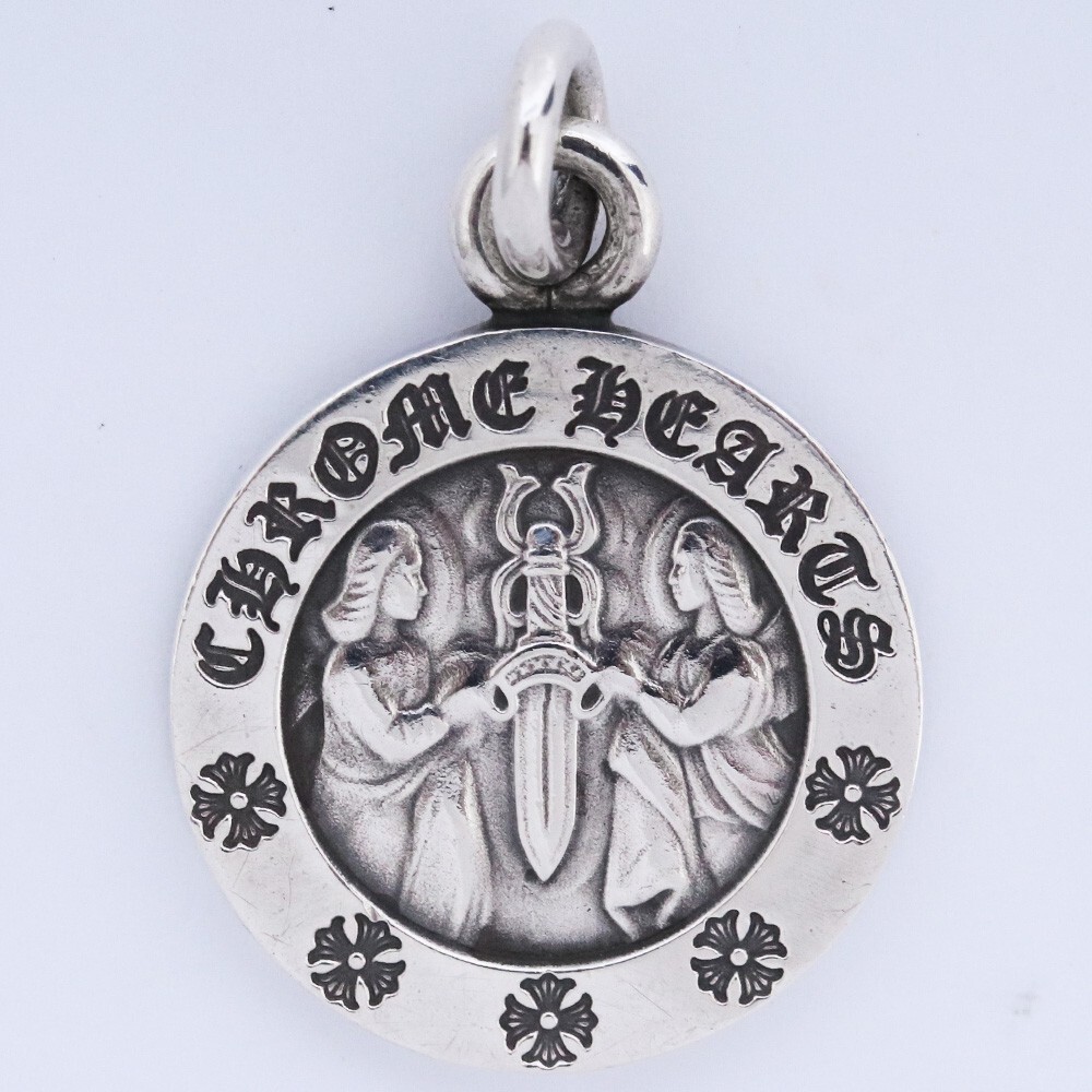 CHROME HEARTS エンジェルメダルチャーム V2 シルバー クロムハーツ ネックレス トップ ペンダント CHRM ANGL MDL拍卖