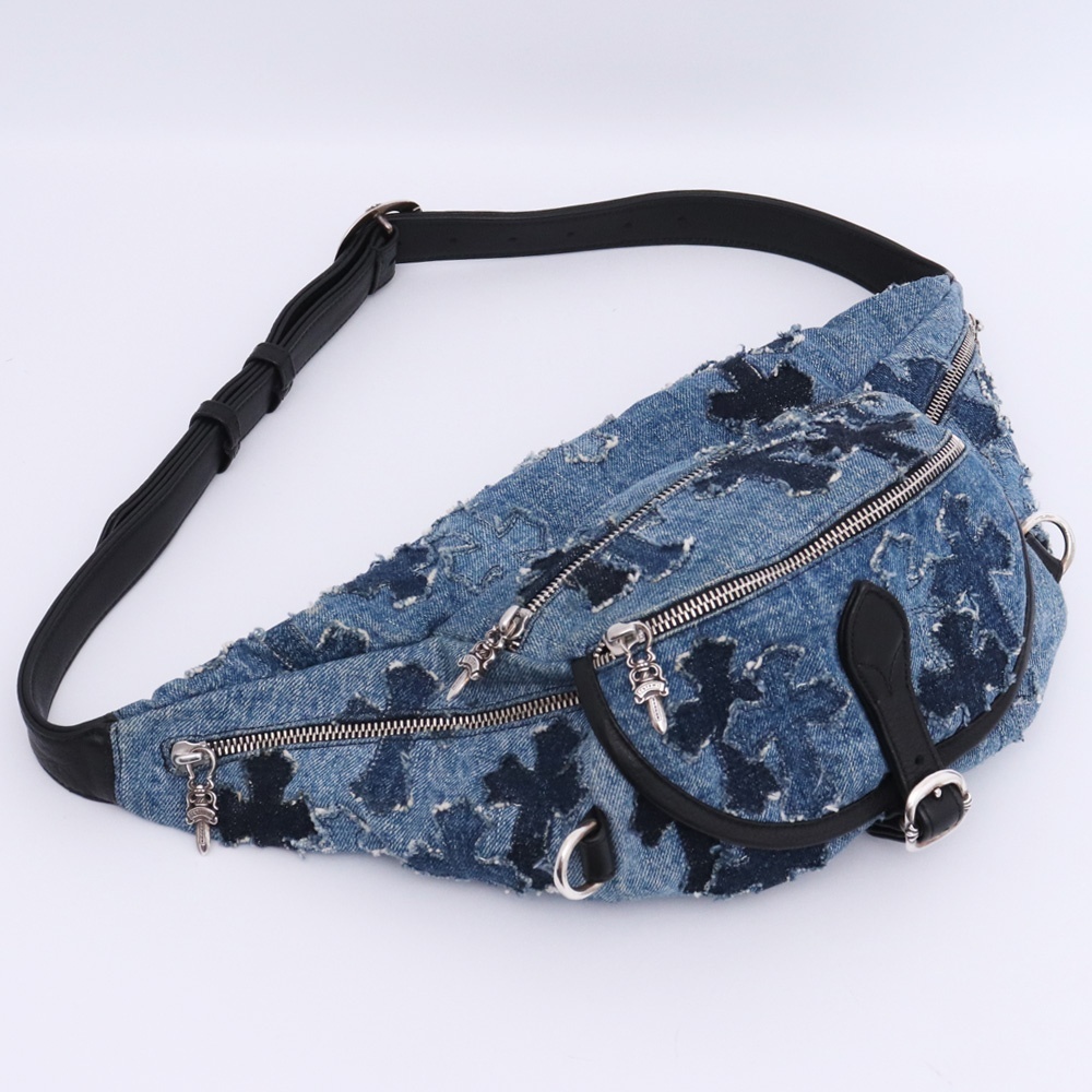 CHROME HEARTS #1 デニムスナットパック クロスパッチガンスリンガーベルト クロムハーツ ウエストバッグ ボディ SNAT PACK DNM SCTD PTCH拍卖