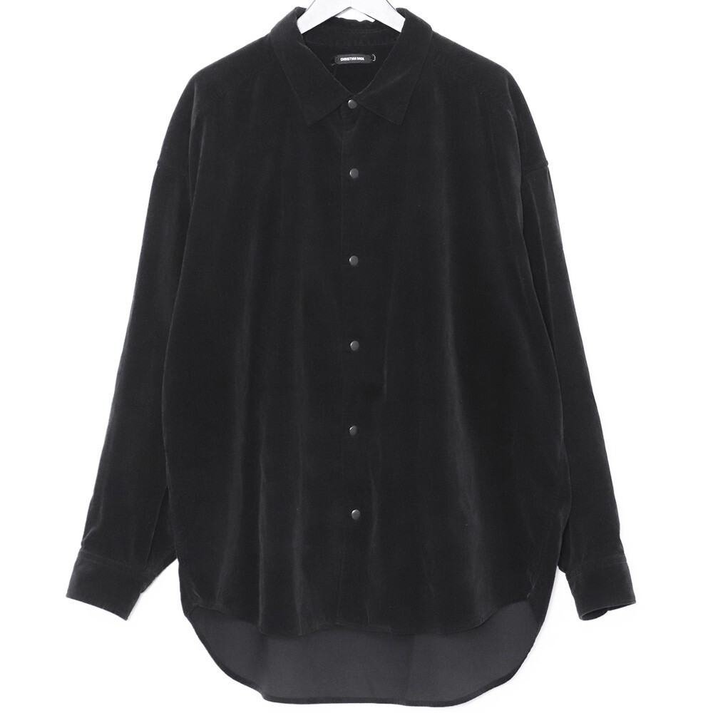 CHRISTIAN DADA コーデュロイビッグシャツ サイズ48 ブラック CDM-18W-0214 クリスチャン ダダ 長袖shirt拍卖