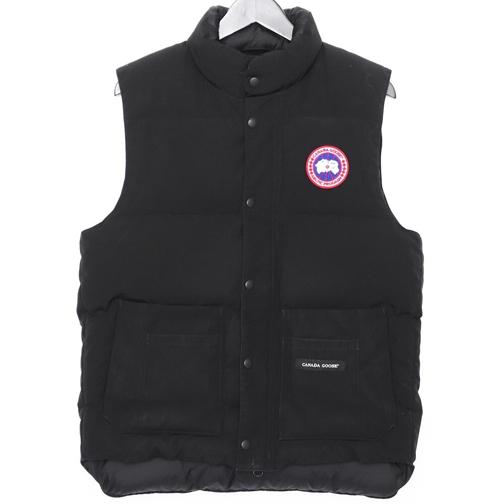 CANADA GOOSE Freestyle Crew Vest Sサイズ ブラック 4131JM カナダグース フリースタイルクルーベスト ダウン ロゴワッペン ポケット拍卖