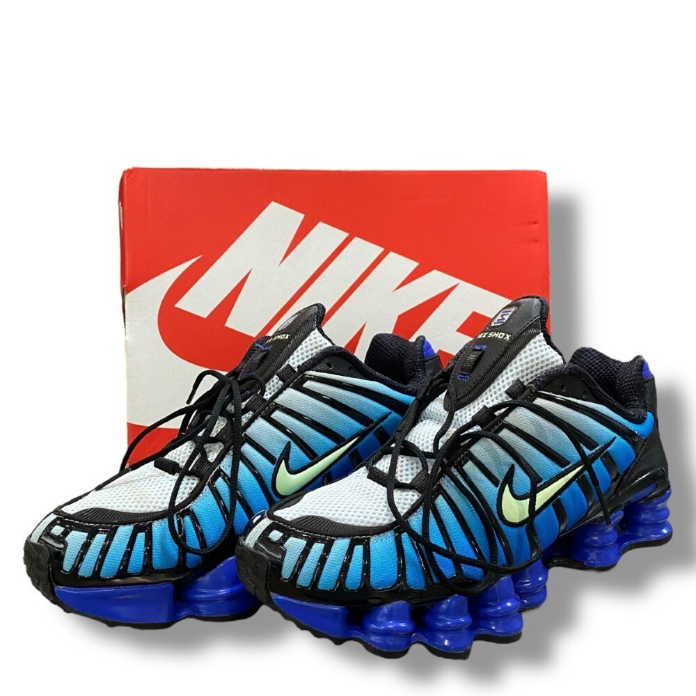 27cm NIKE SHOX TL BLACK VAPOR GREEN-RACER BLUE スニーカー ブルー AV3595-009 ナイキ ショックス TL ヴェイパーグリーン レーサーブルー拍卖