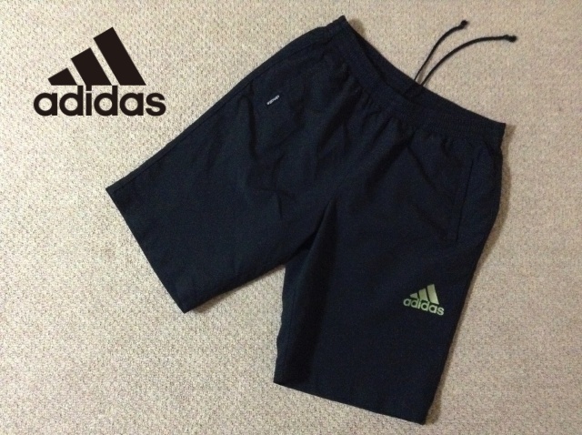 ★中古★アディダス メンズ ハーフパンツ XOサイズ ブラック 黒 部活 練習 大会 トレーニング ワンポイントロゴ adidas AP3939拍卖