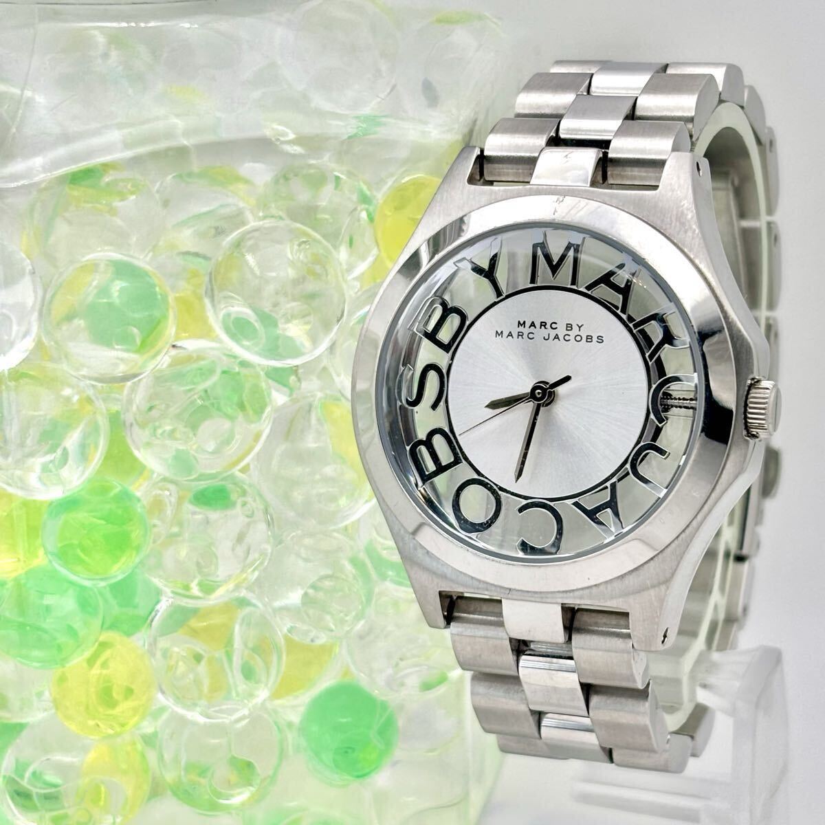 【新品電池】MARC BY MARC JACOBS マークバイマークジェイコブス スケルトン レディース 腕時計 シルバー MBM3291拍卖