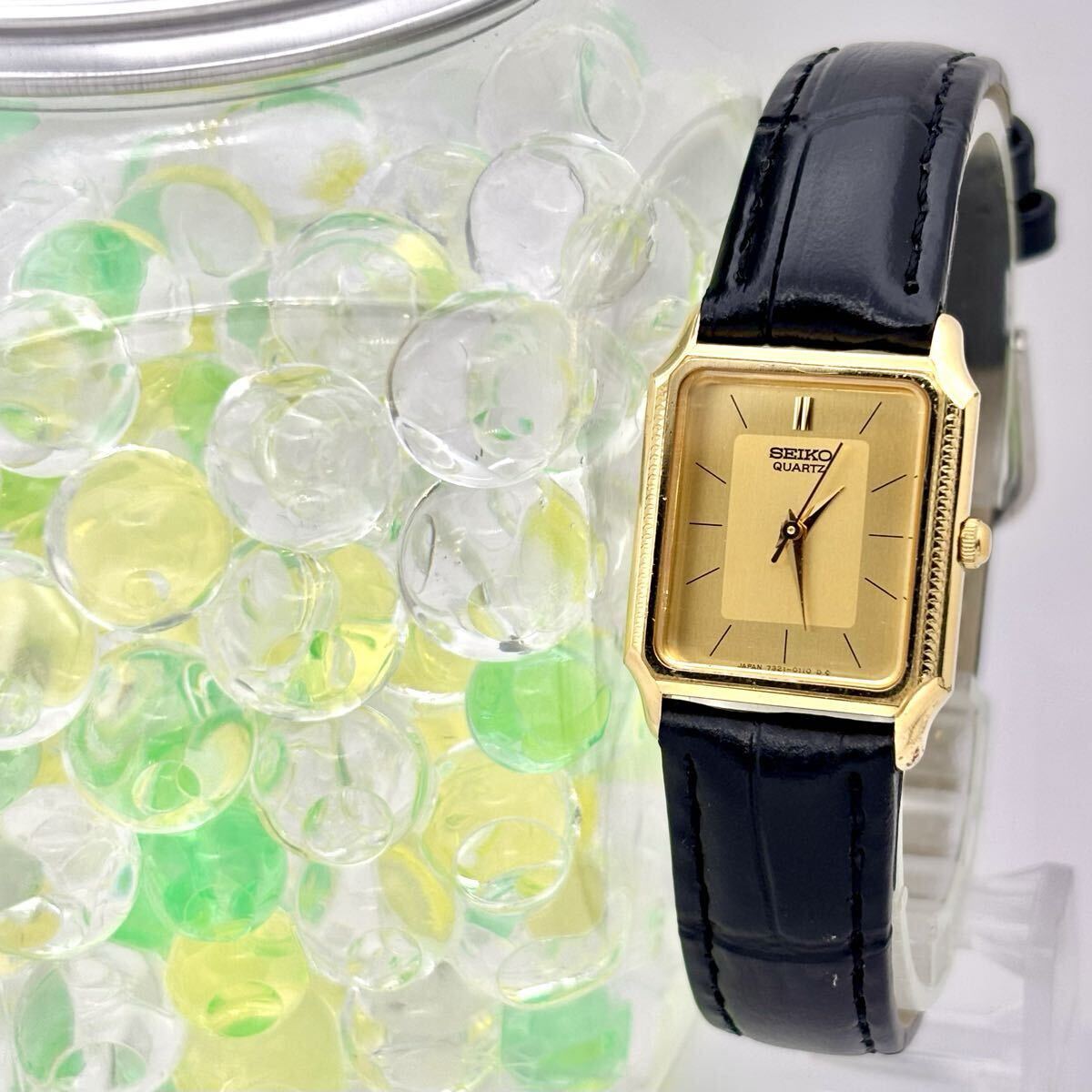 【美品/新品電池】 SEIKO セイコー レディース 腕時計 ゴールド ドレス 7321-5040 319155 新品ベルト拍卖