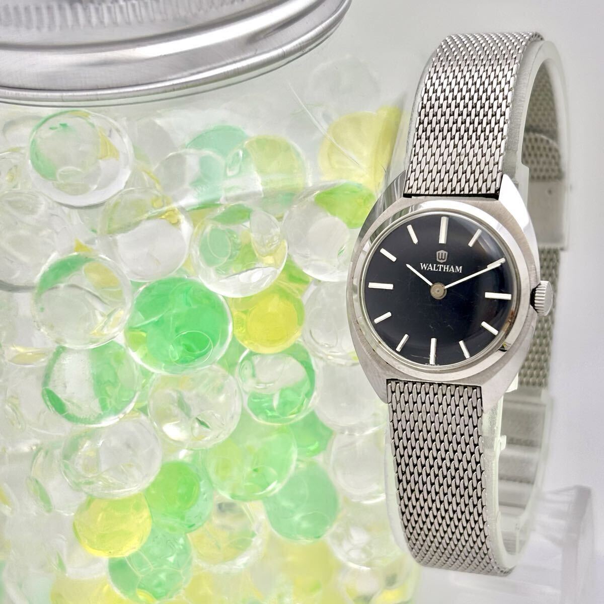 【稼働】WALTHAM ウォルサム 機械式 手巻き レディース 腕時計 シルバー拍卖