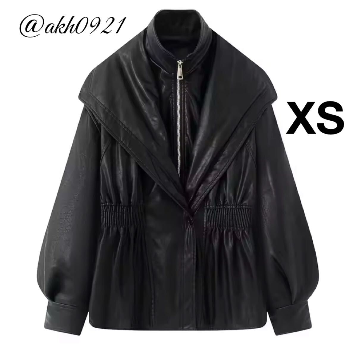 新品★秋新作★vintage ヴィンテージ レトロ black フェイクレザー PU ジャケット コート アウター XSサイズ レディース★ZARA 好きな方に拍卖