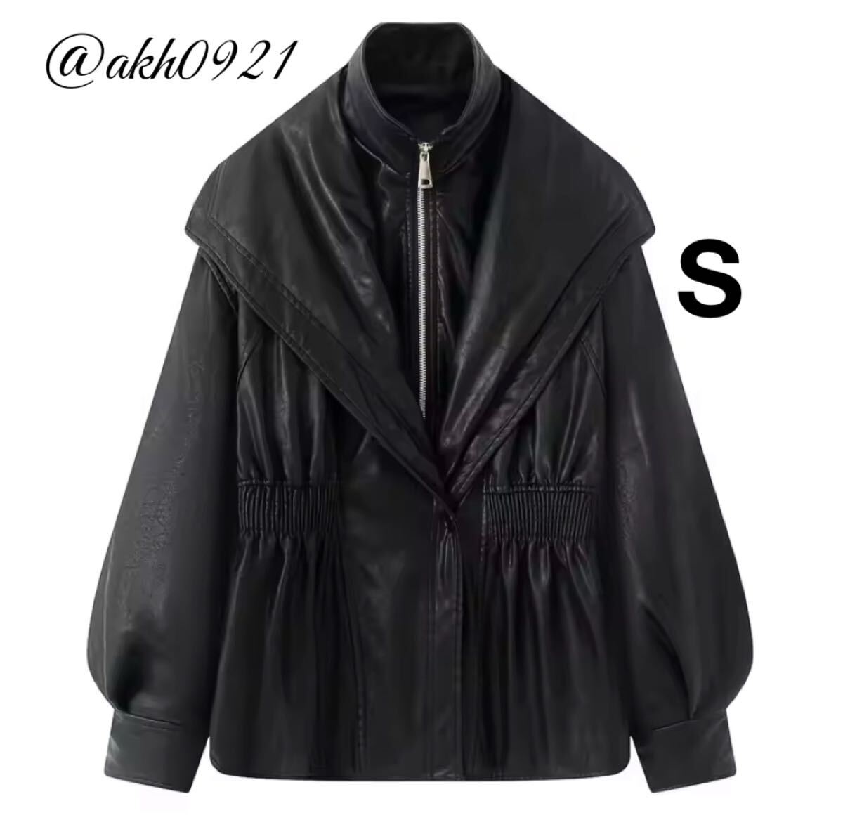 新品★秋新作★vintage ヴィンテージ レトロ black フェイクレザー PU ジャケット コート アウター Sサイズ レディース★ZARA 好きな方に拍卖