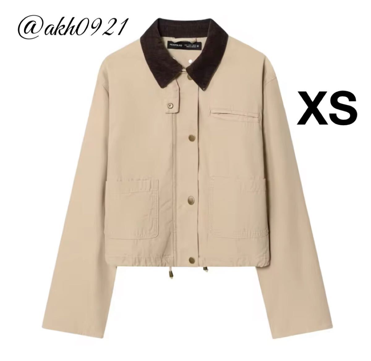 新品未使用★2025 A/W 秋新作★vintage ヴィンテージ レトロ バイカラー ジャケット アウター XSサイズ レディース★ZARA 好きな方に拍卖