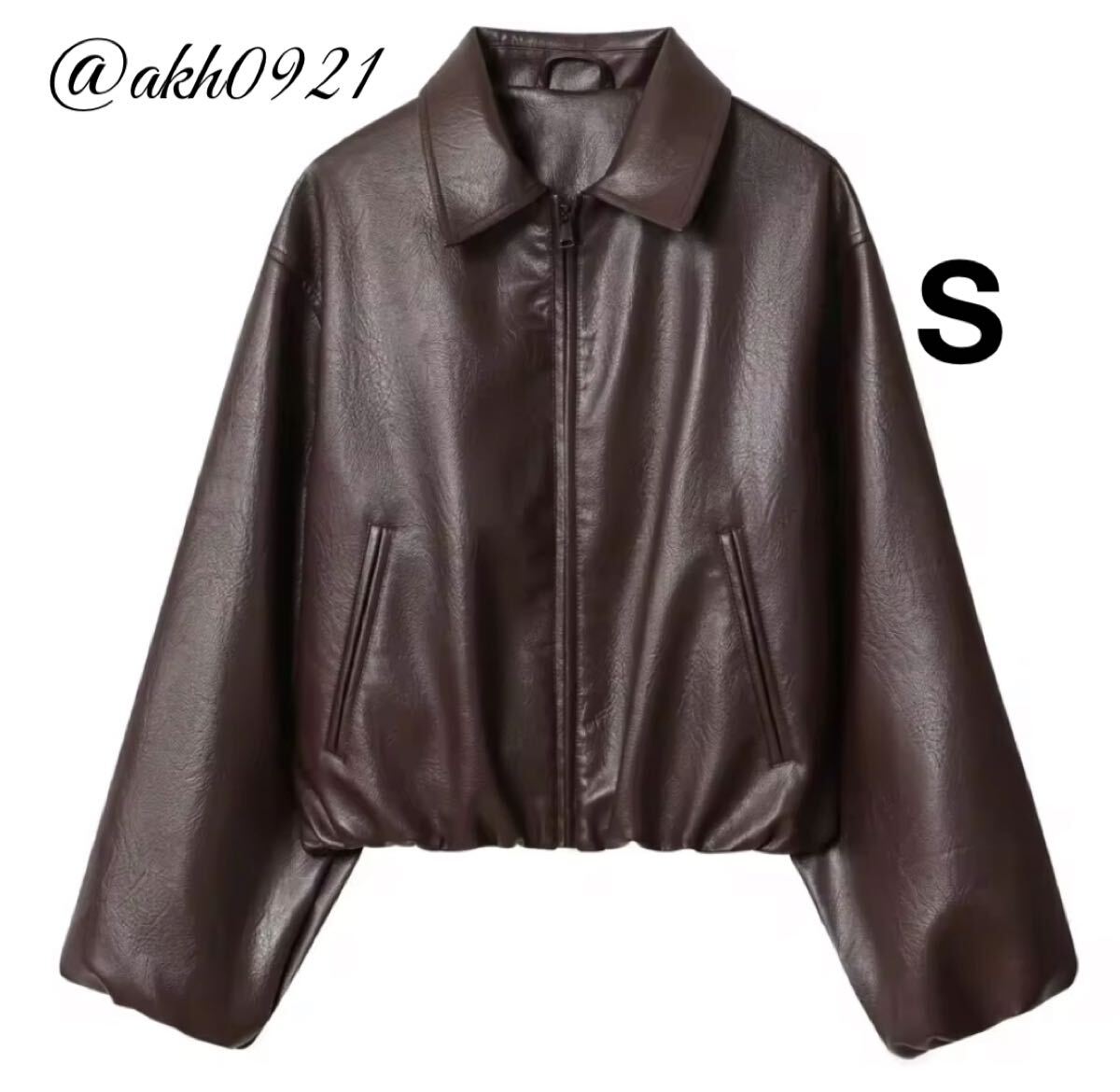 新品未使用★秋新作★vintage ヴィンテージ レトロ フェイクレザー PU ブルゾン ジャケット アウター Sサイズ レディース★ZARA 好きな方に拍卖