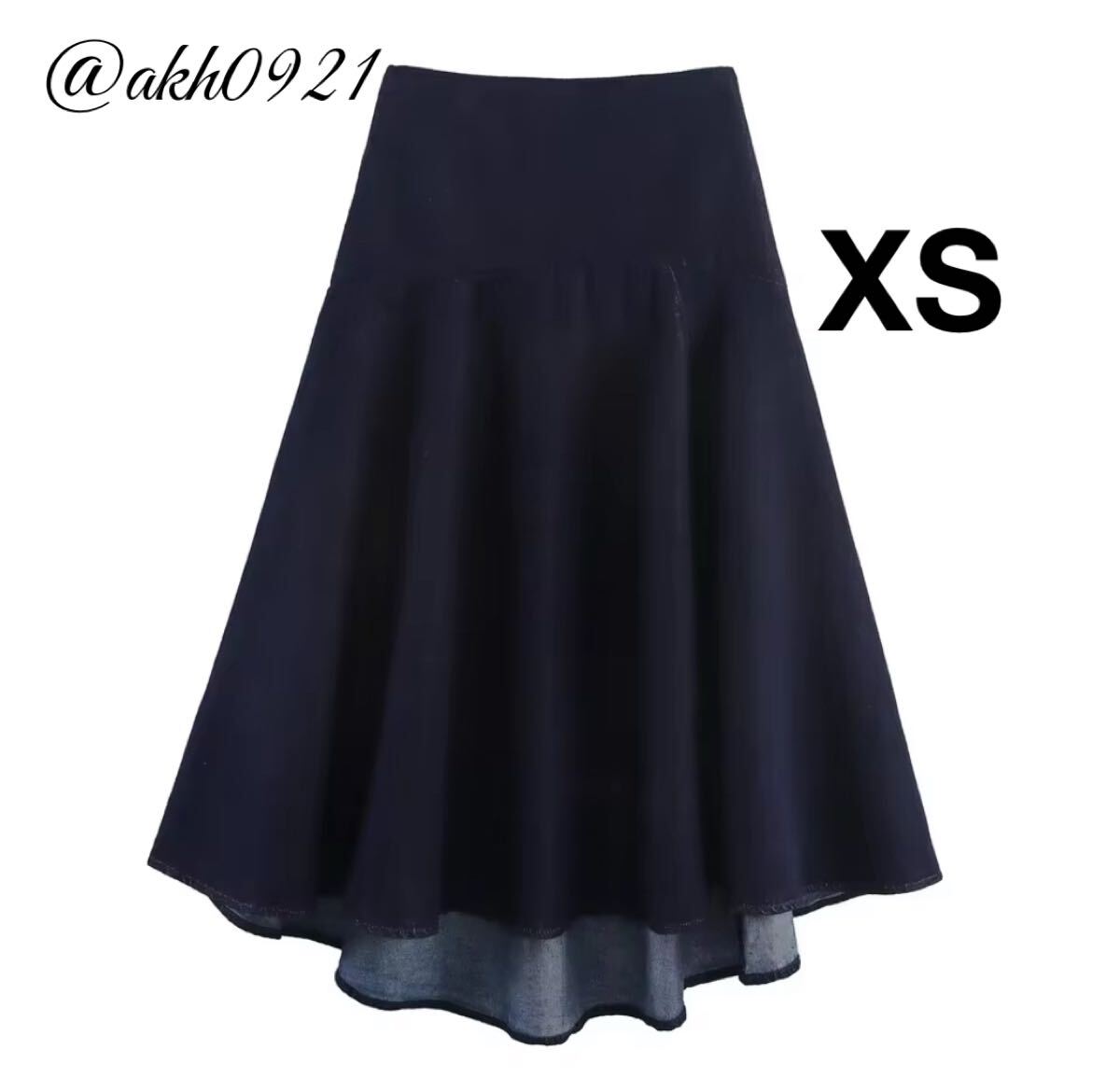 新品未使用★2025 秋新作★vintage ヴィンテージ レトロ デニム ロング フレアスカート ボトムス XSサイズ レディース★ZARA 好きな方に拍卖