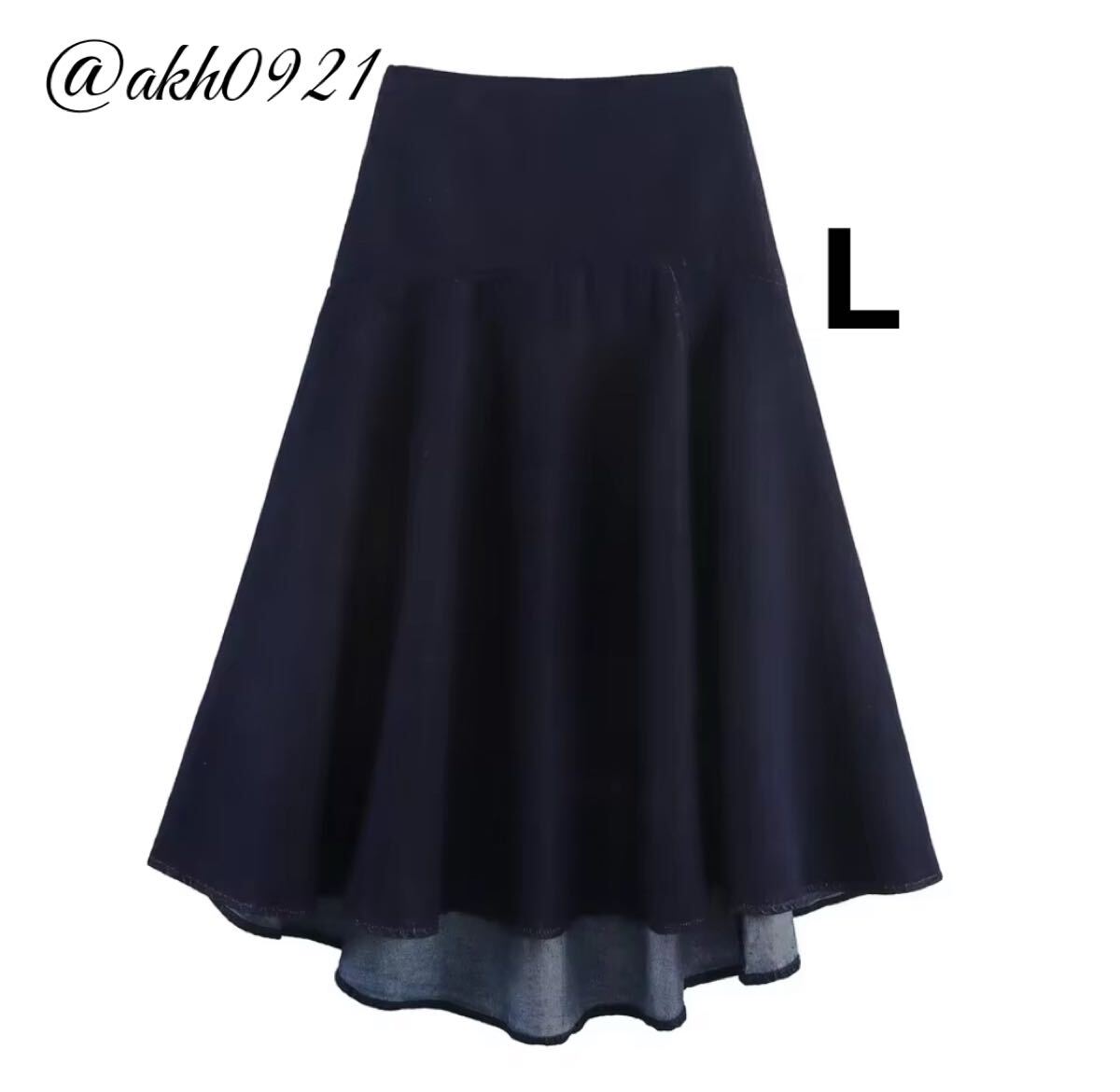 新品未使用★2025 秋新作★vintage ヴィンテージ レトロ デニム ロング フレアスカート ボトムス Lサイズ レディース★ZARA 好きな方に拍卖