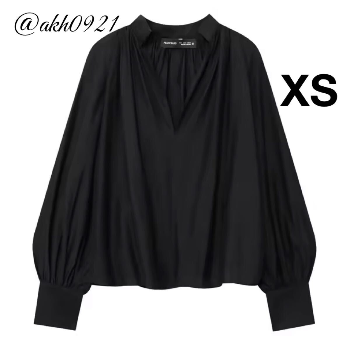 新品未使用★2025 A/W 秋新作★vintage ヴィンテージ レトロ black シャツ ブラウス トップス XSサイズ レディース★ZARA 好きな方に拍卖