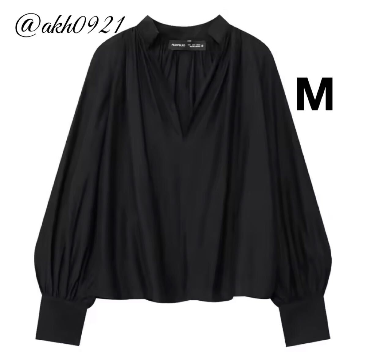 新品未使用★2025 A/W 秋新作★vintage ヴィンテージ レトロ black シャツ ブラウス トップス Mサイズ レディース★ZARA 好きな方に拍卖