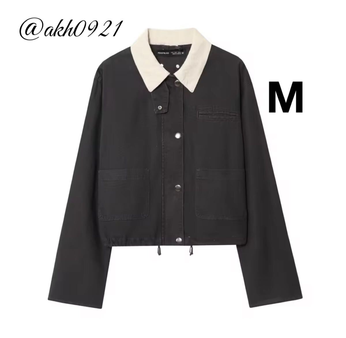 新品未使用★2025 A/W 秋新作★vintage ヴィンテージ レトロ バイカラー ジャケット アウター Mサイズ レディース★ZARA 好きな方に拍卖