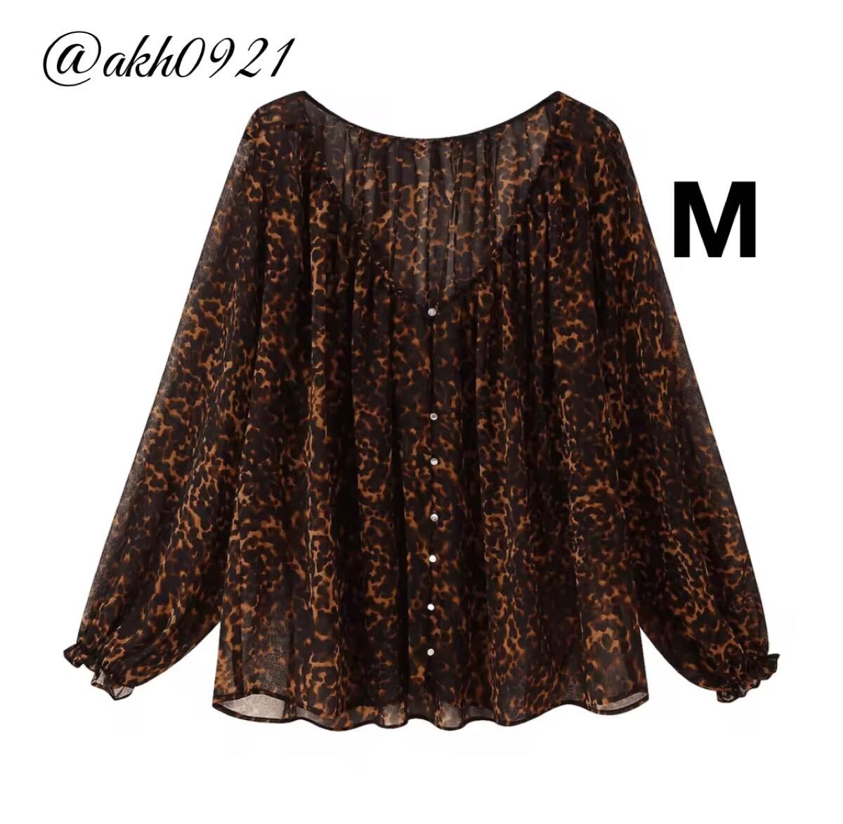 新品未使用★2025 A/W 秋新作★vintage ヴィンテージ レトロ レオパード 豹柄 ブラウス トップス Mサイズ レディース★ZARA 好きな方に拍卖