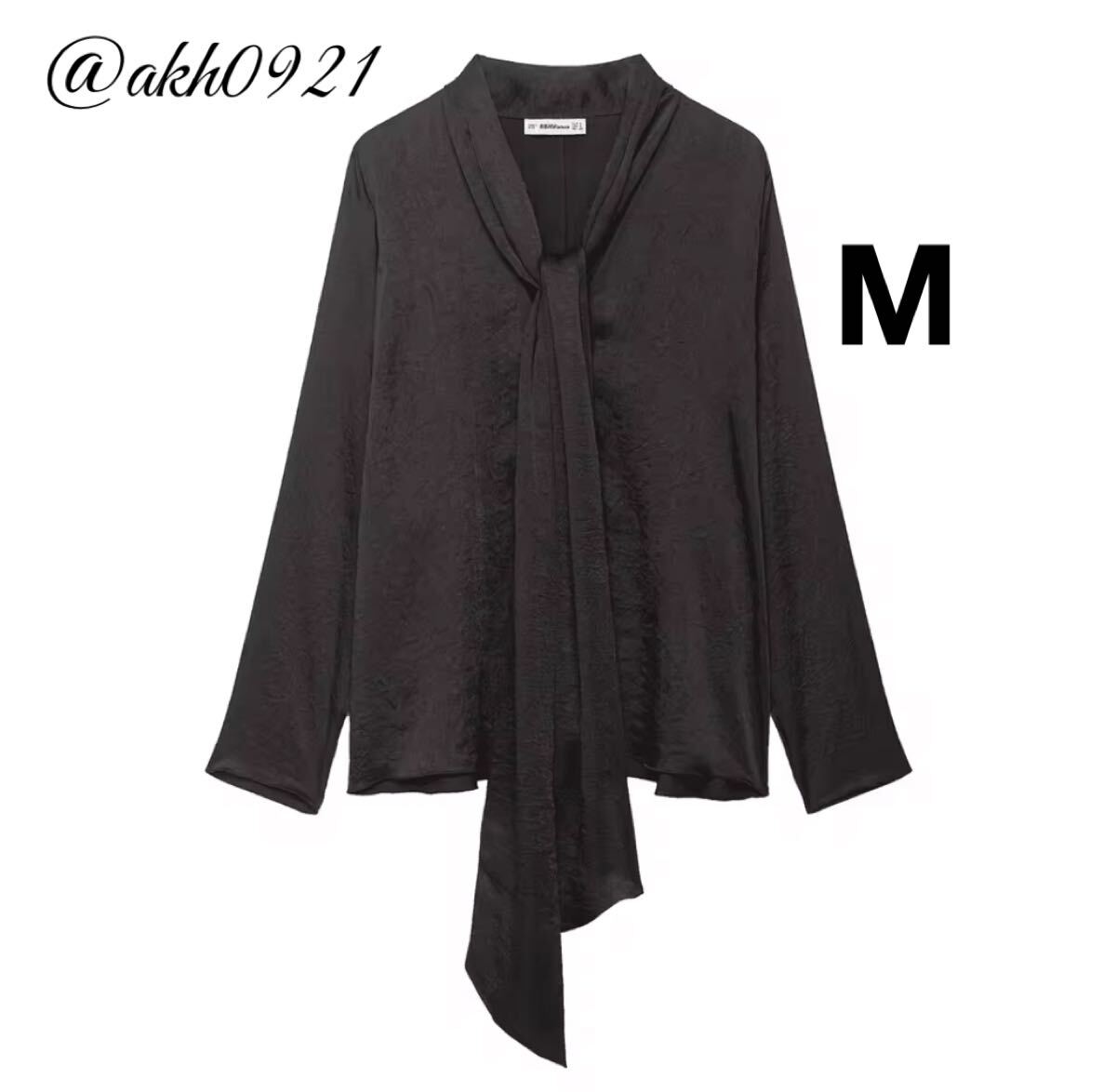 新品未使用★2025 S/S 秋新作★vintage ヴィンテージ レトロ ボウタイ ブラウス トップス Mサイズ レディース★ZARA 好きな方に拍卖