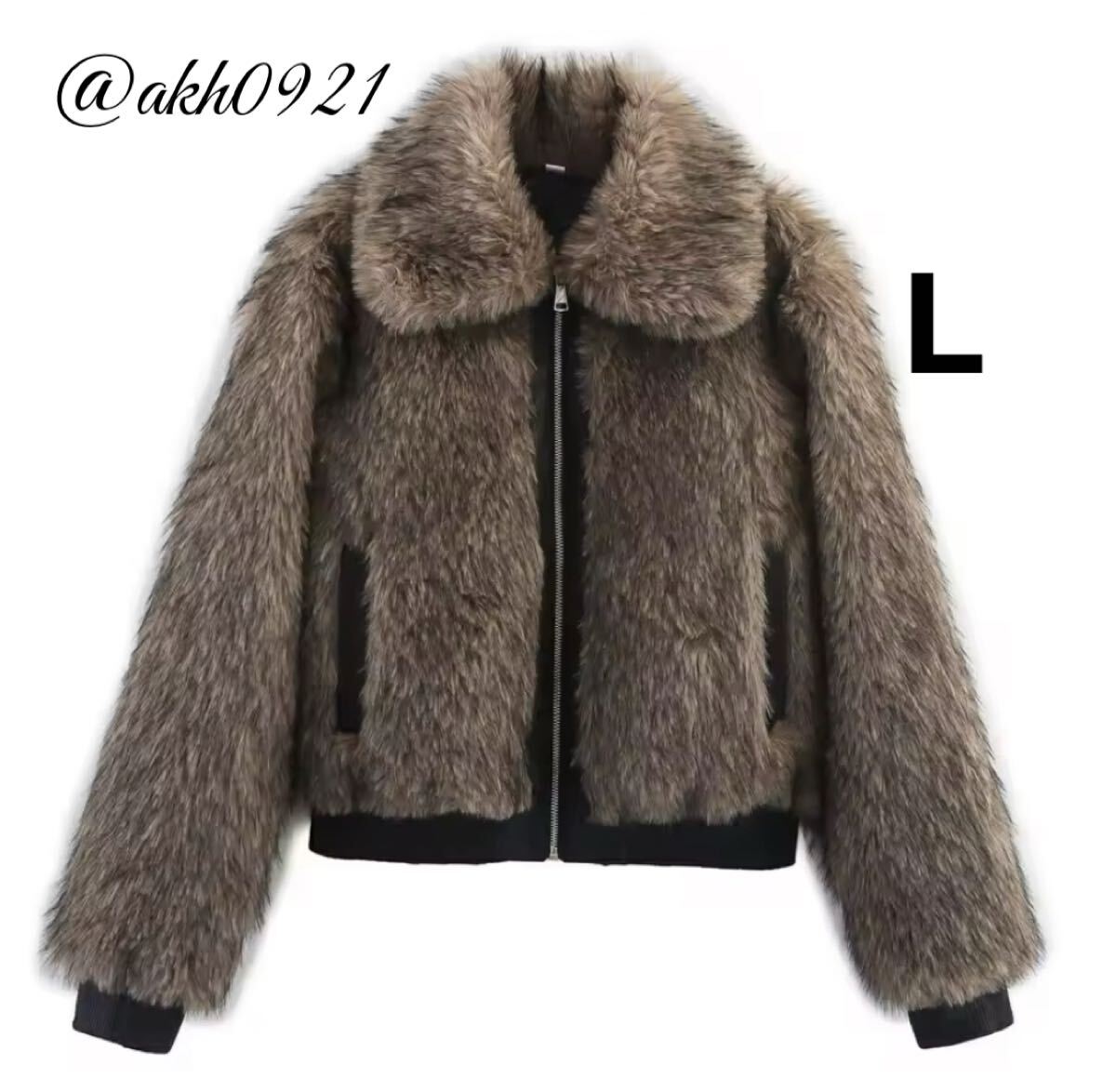 新品未使用★2025 A/W 秋新作★vintage ヴィンテージ レトロ ファー ブルゾン コート アウター Lサイズ レディース★ZARA 好きな方に拍卖