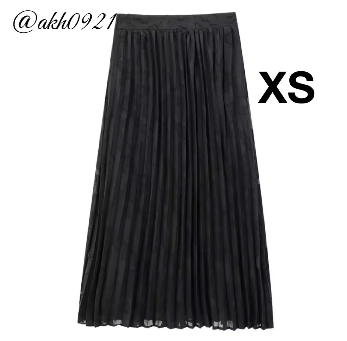 新品未使用★秋新作★vintage ヴィンテージ レトロ 柄 プリーツ ロング フレアスカート ボトムス XSサイズ レディース★ZARA 好きな方に拍卖