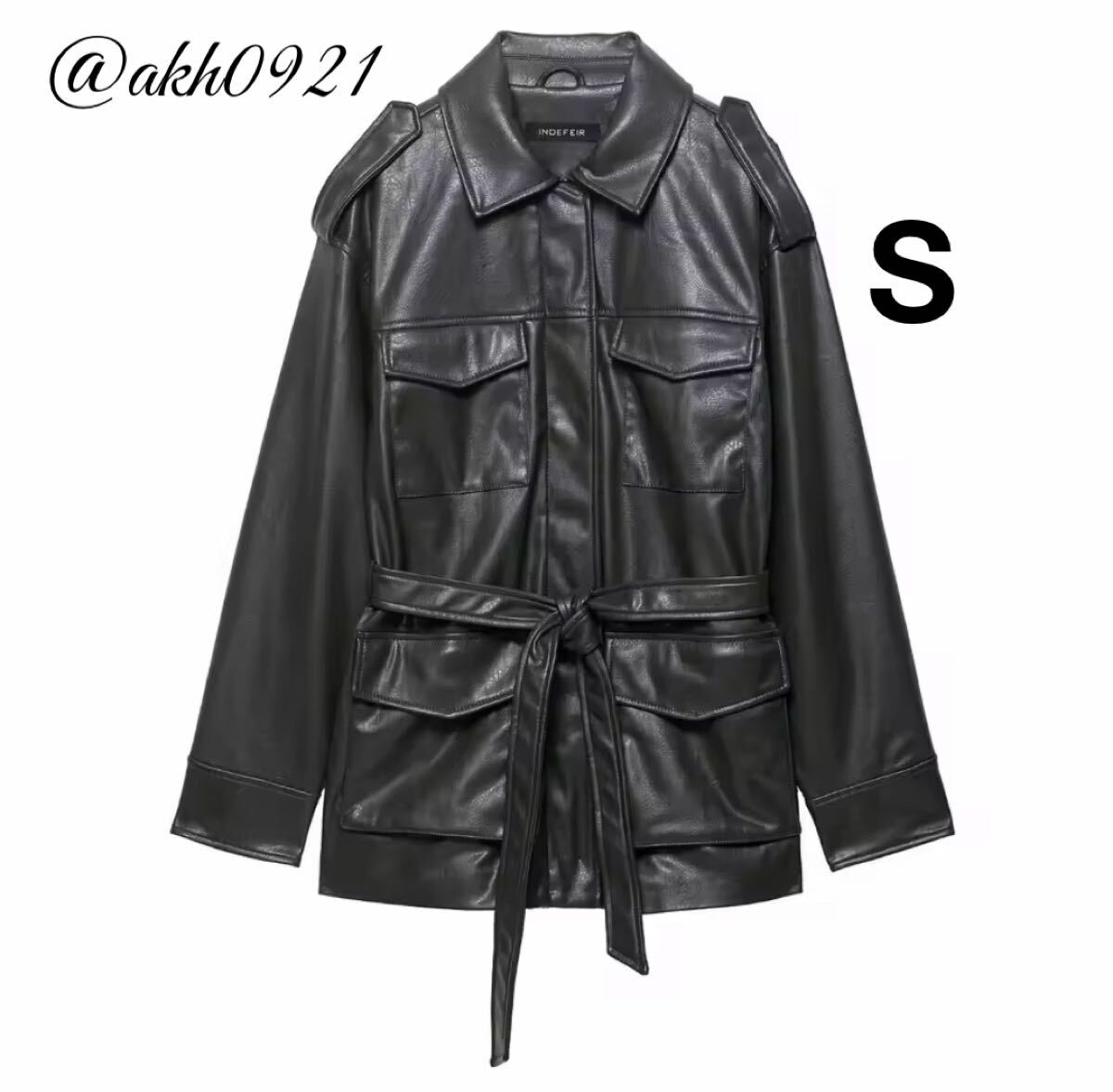 新品未使用★2025 A/W 秋新作★vintage ヴィンテージ レトロ フェイクレザー PU ジャケット アウター Sサイズ レディース★ZARA 好きな方に拍卖