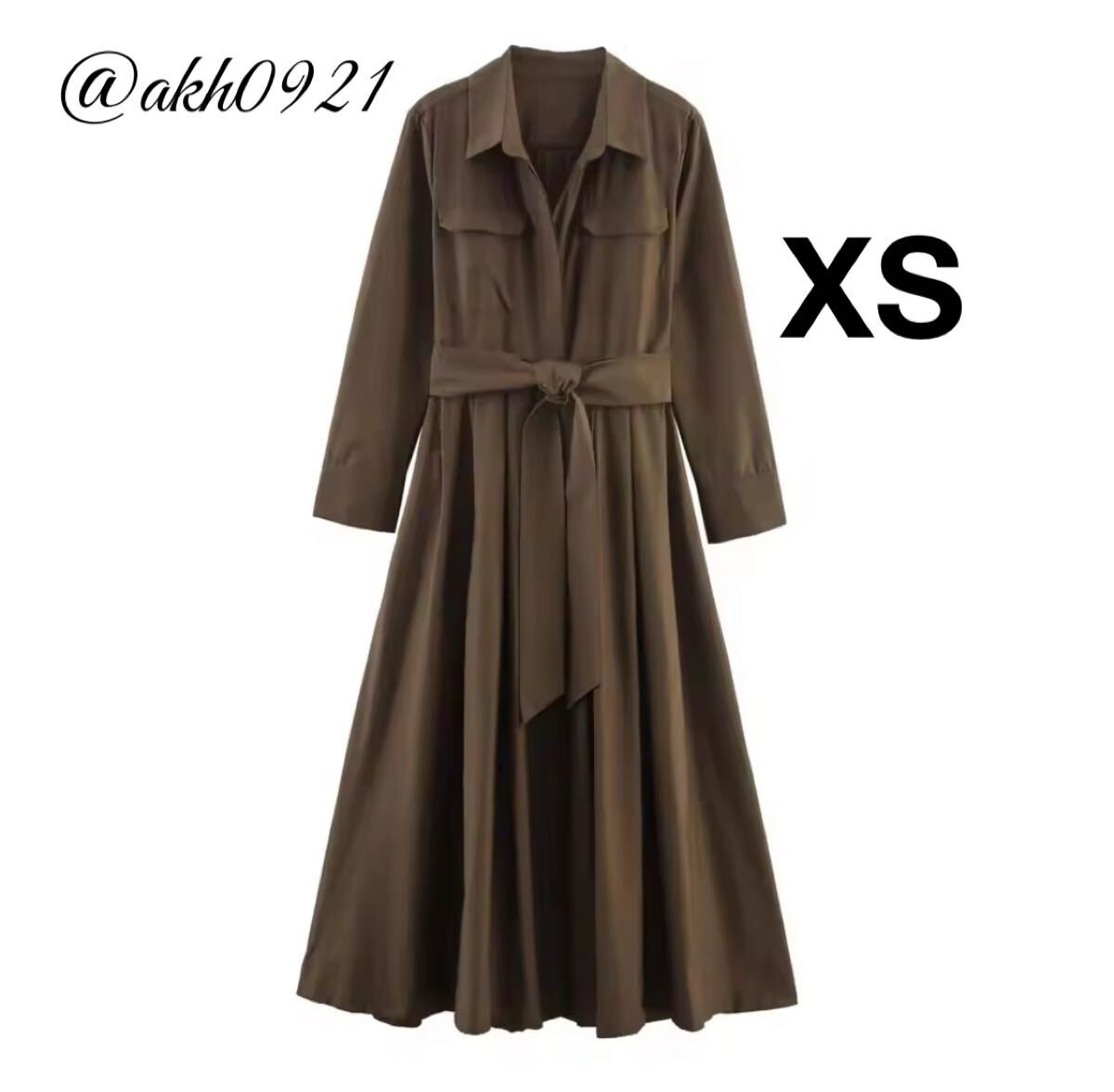 新品未使用★2025 A/W 秋新作★vintage ヴィンテージ レトロ シャツワンピース XSサイズ レディース★ZARA 好きな方に拍卖