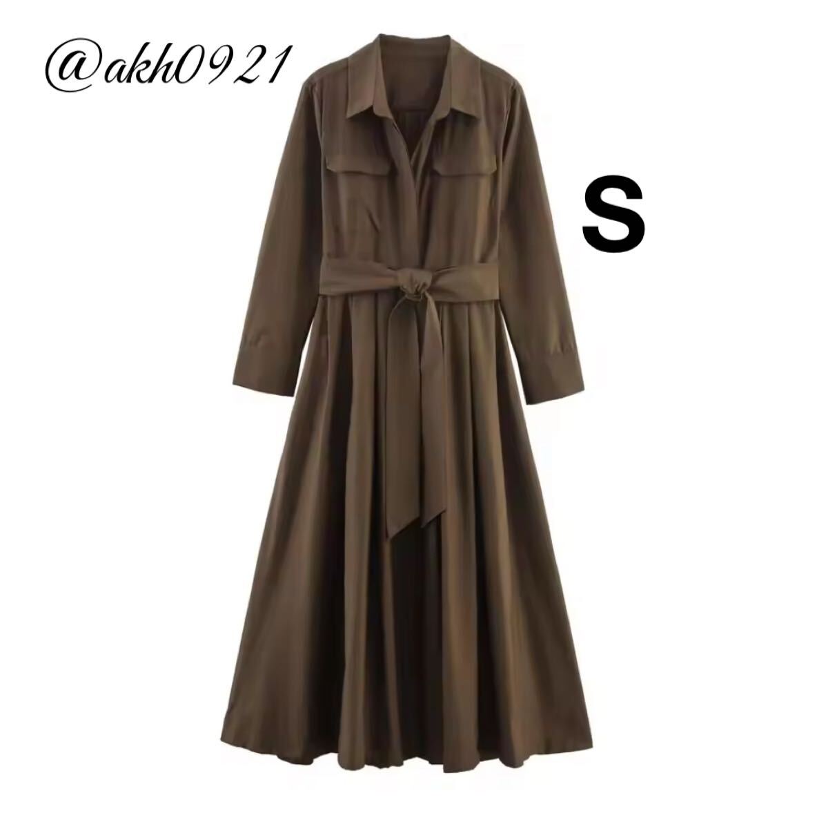 新品未使用★2025 A/W 秋新作★vintage ヴィンテージ レトロ シャツワンピース Sサイズ レディース★ZARA 好きな方に拍卖