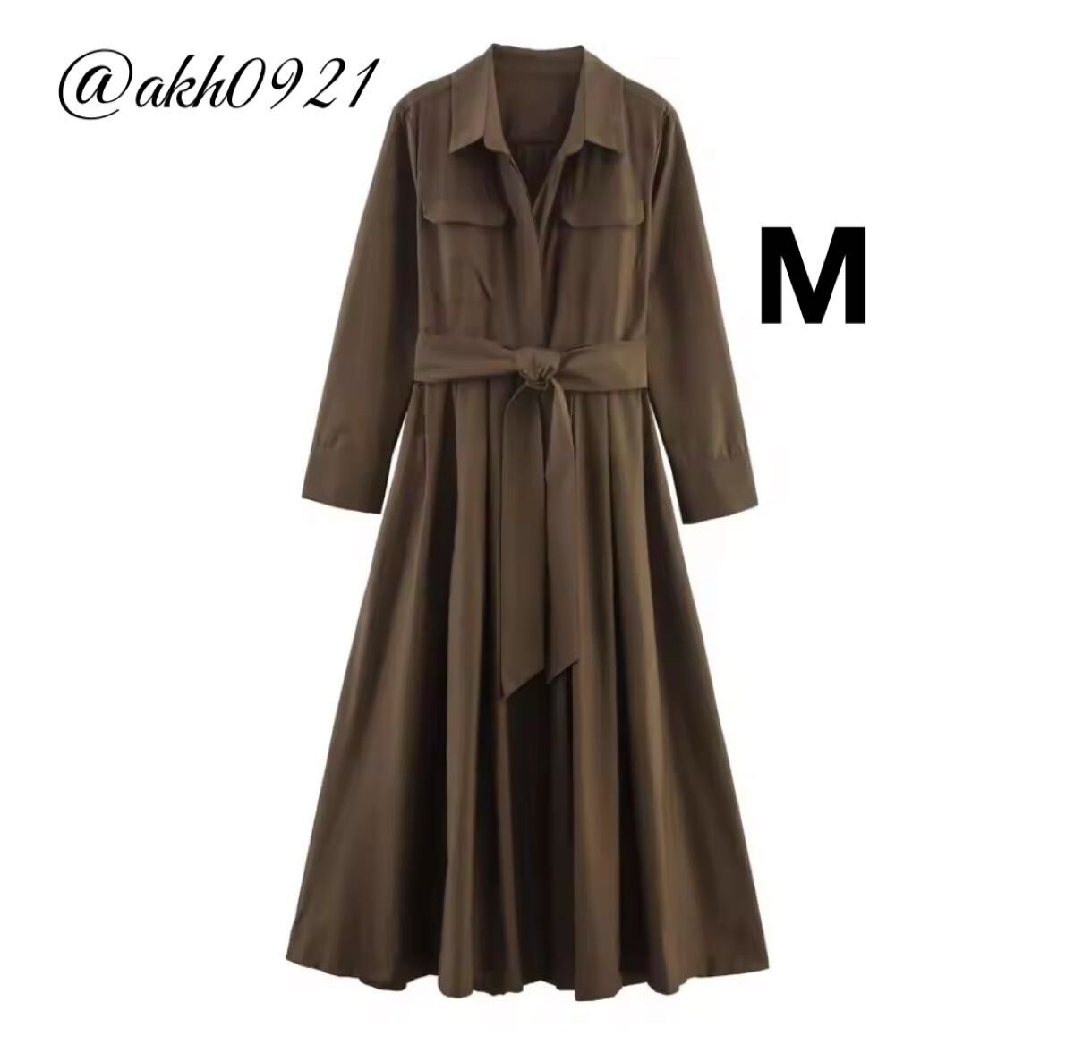 新品未使用★2025 A/W 秋新作★vintage ヴィンテージ レトロ シャツワンピース Mサイズ レディース★ZARA 好きな方に拍卖