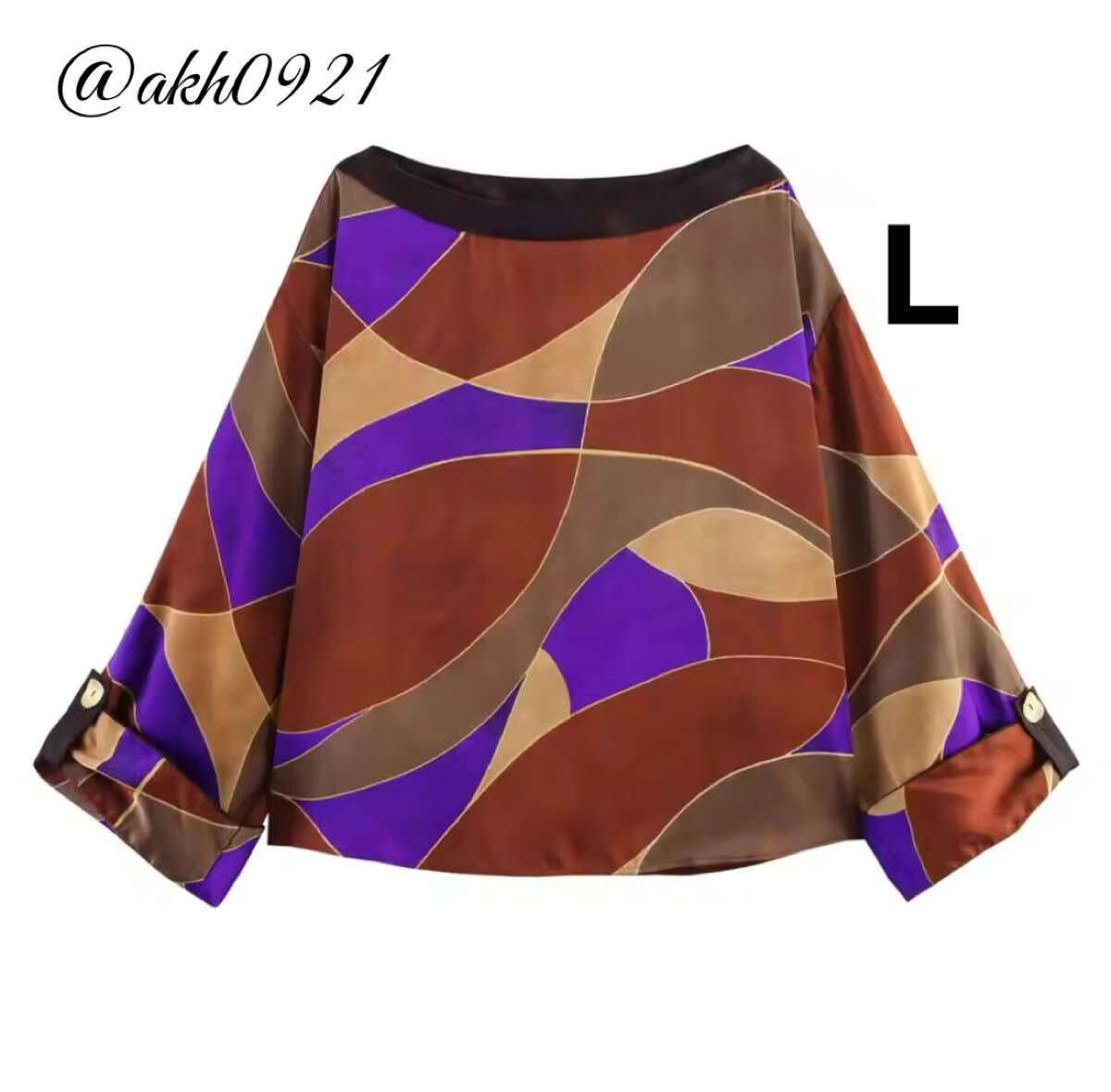 新品未使用★2025 A/W 秋新作★vintage ヴィンテージ レトロ 柄 ブラウス トップス Lサイズ レディース★ZARA 好きな方に拍卖