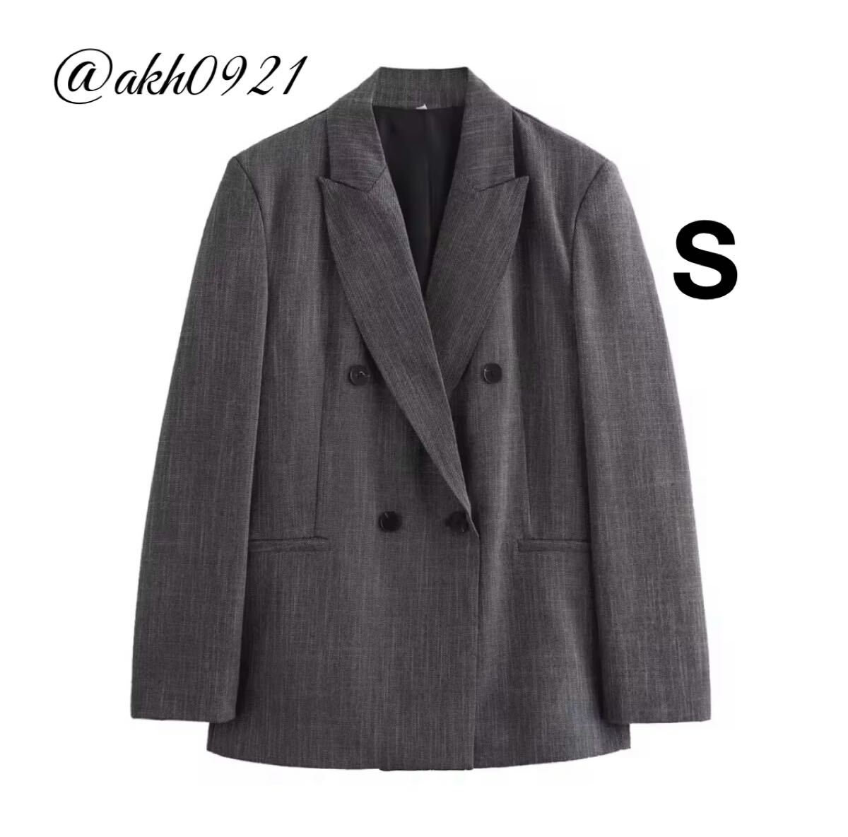 新品未使用★秋新作★vintage ヴィンテージ レトロ ダブル テーラードジャケット ブレザー アウター Sサイズ レディース★ZARA 好きな方に拍卖