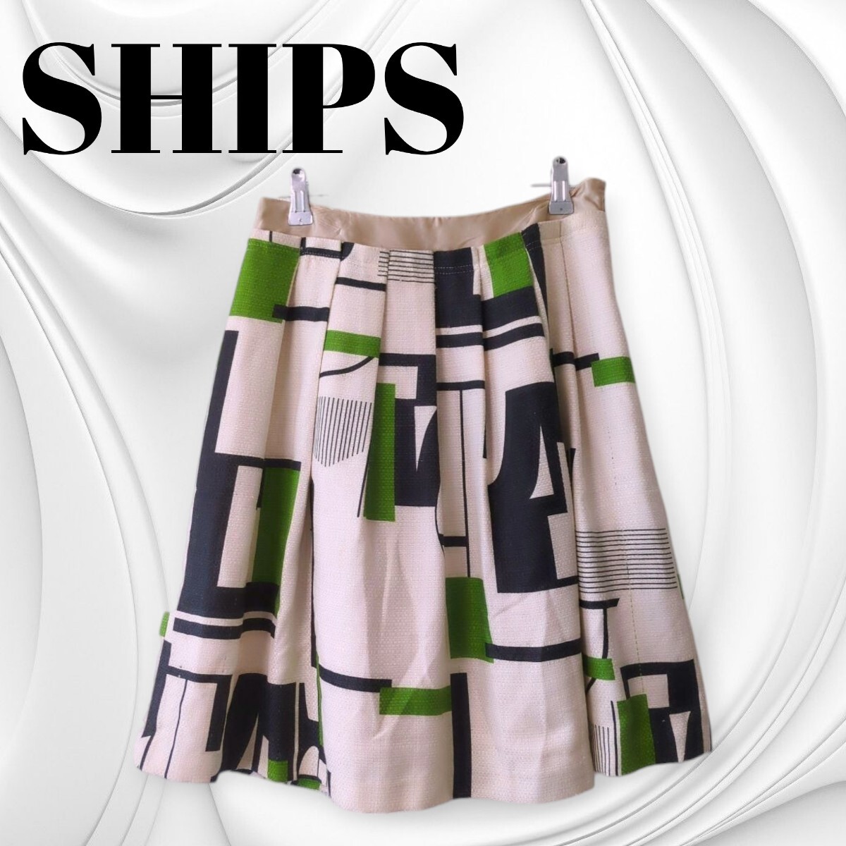 USED SHIPS シップス 柄スカート フレアスカート M レディース拍卖