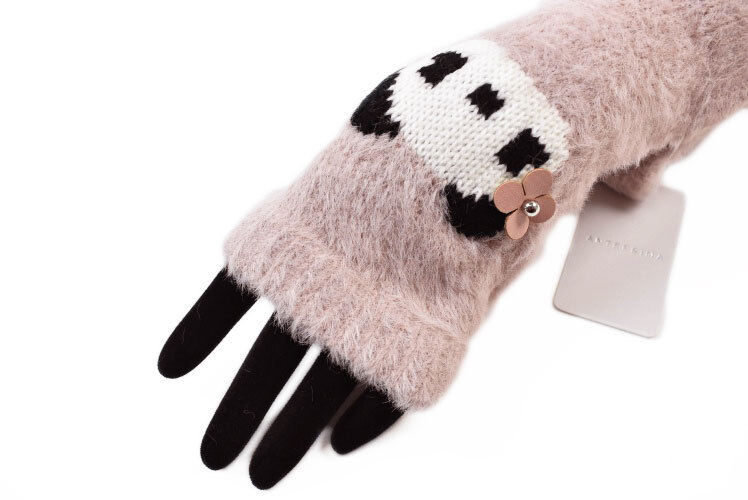 手袋 レディース アンテプリマ ブランド 指なし ピクセル パンダ フィオーリ モチーフ モーヴ ピンク フィンガーレス拍卖