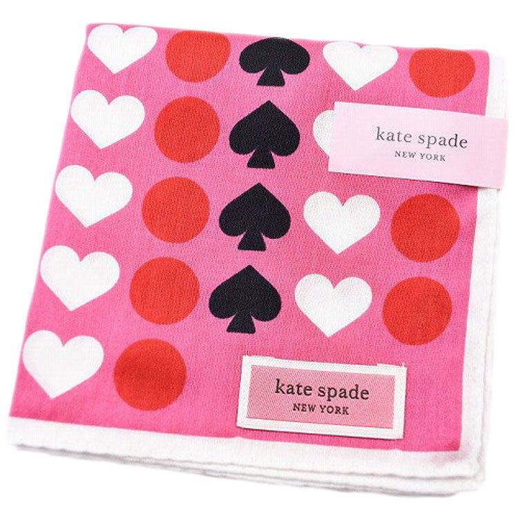ハンカチ レディース ブランド ケイト スペード ニューヨーク 1枚 ピンク サークル ハート スペード 女性 婦人拍卖