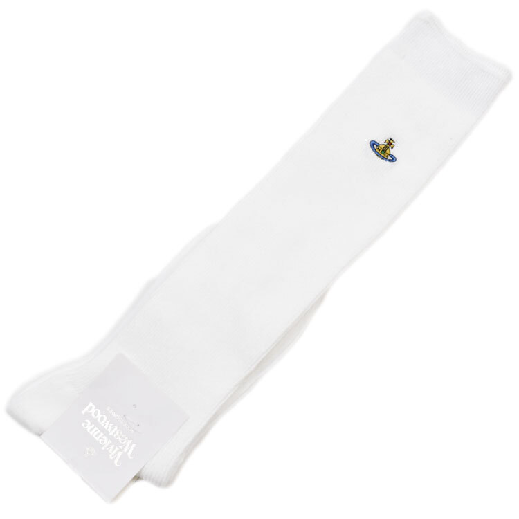 ヴィヴィアン ウエストウッド 靴下 ハイソックス レディース ブランド ホワイト22.5-24.5cm ハイ ソックス拍卖